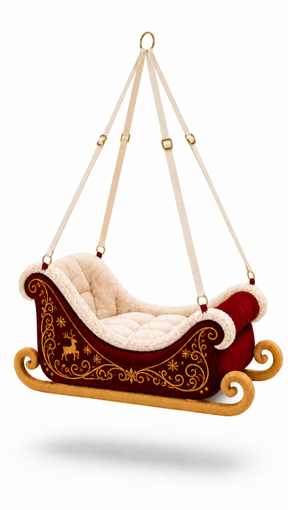 Santa's Sleigh Hanging Cat Bed | Perch&Paws™