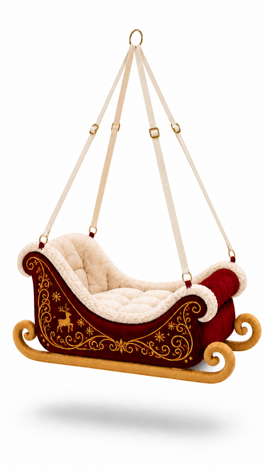 Santa's Sleigh Hanging Cat Bed | Perch&Paws™