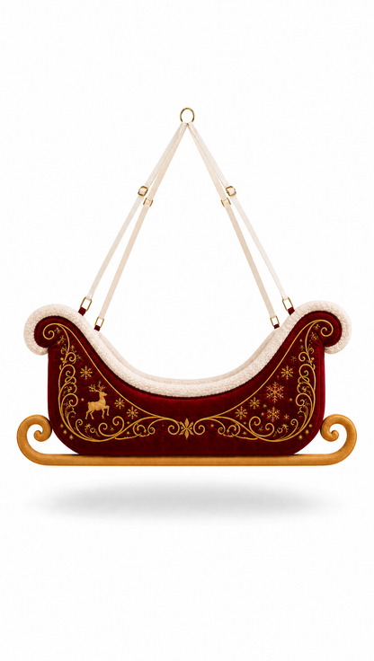 Santa's Sleigh Hanging Cat Bed | Perch&Paws™